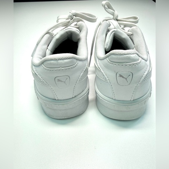 Youth Puma Classic White Lace-Up Sneakers - Picture 4 of 5